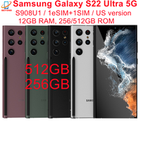 Samsung Galaxy S22 Ultra 5G S908U1 S22U 6.8 "ROM 256/512GB RAM 12GB Snapdragon 8 NFC S długopis oryginalny odblokowany telefon komórkowy 1